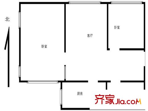 政法公寓二期2室 戶型圖