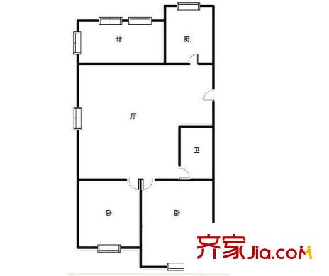 延吉路社區(qū) 2室 戶型圖