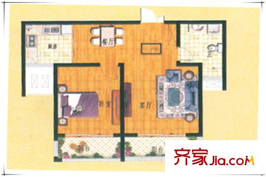 德惠鳳凰都7-12#B戶型