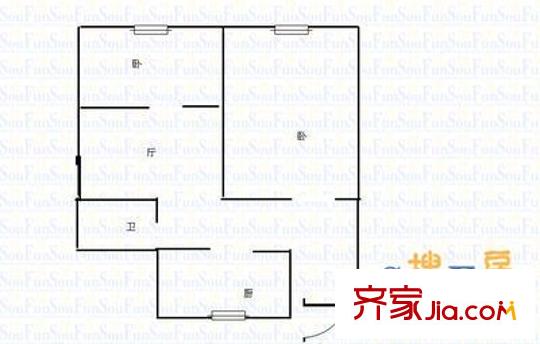 水清溝小區(qū) 2室 戶型圖