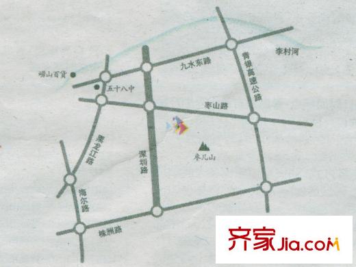 魯信南?；▓@交通圖區(qū)位圖