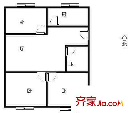 天帝山城 3室 戶型圖