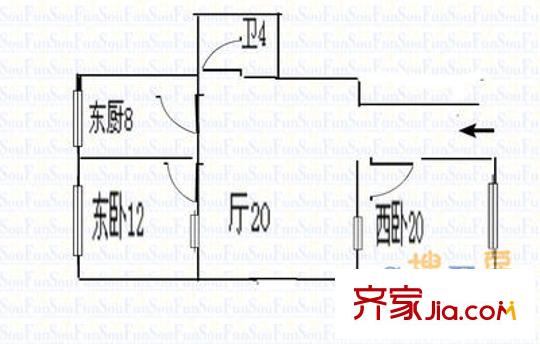 天帝山城 2室 戶型圖