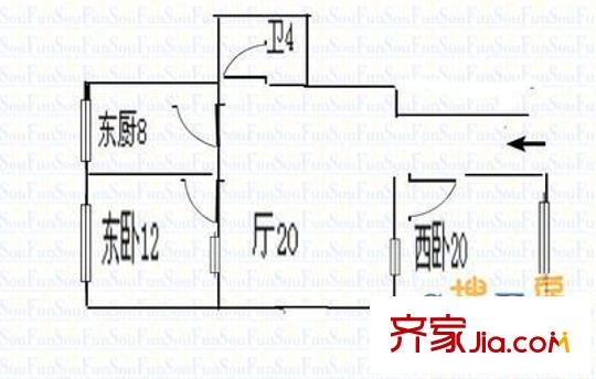 天帝山城 2室 戶型圖