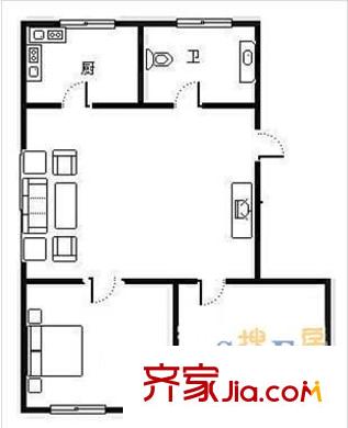 晟業(yè)家園2室 戶型圖