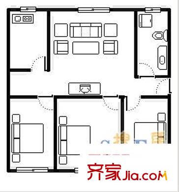 匯峰嘉園 3室 戶型圖