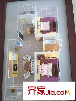 景潤花園戶型圖戶型模型 2室2廳1衛(wèi)