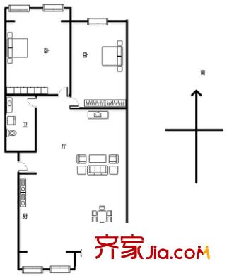 和平花園 3室 戶型圖