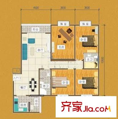 中亨都市花園 4室 戶型圖