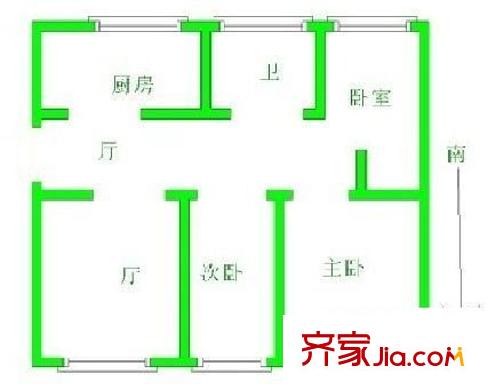 21世紀(jì)樓中樓 3室 戶型圖