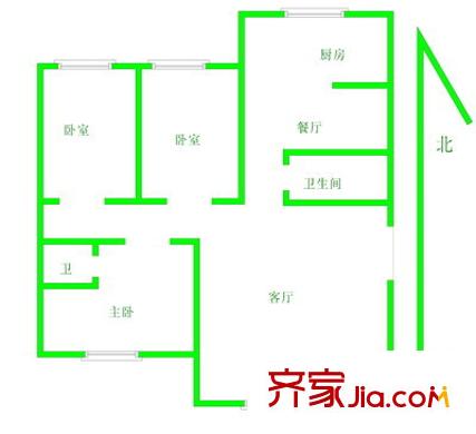 高教小區(qū) 3室 戶型圖