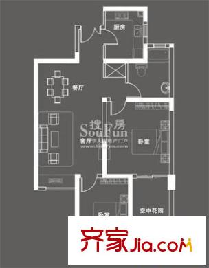 怡豐新都匯 2室 戶型圖
