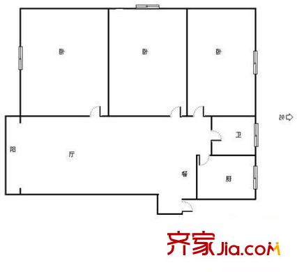 龍祥苑 3室 戶型圖