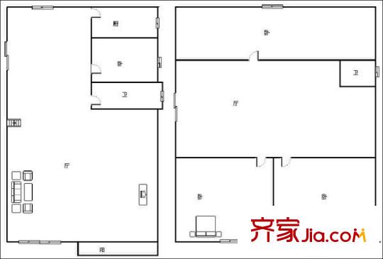 湖光苑 4室 戶型圖