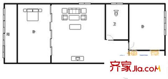 華新園小區(qū) 2室 戶型圖