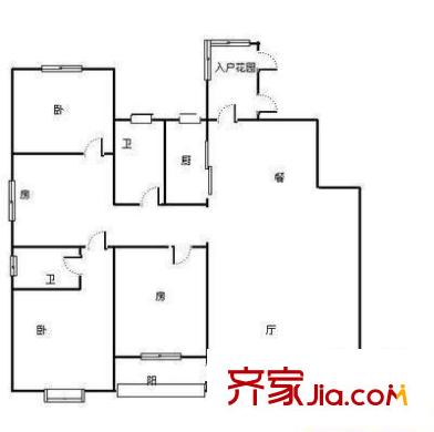 順馳中央特區(qū)戶型圖中央特區(qū) 4室 戶型圖 4室2廳2衛(wèi)1廚