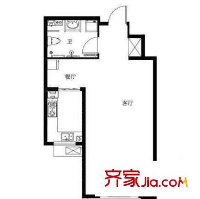 匯泉雅居 1室 戶型圖