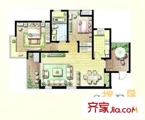聚龍城德國(guó)印象 2室 戶型圖