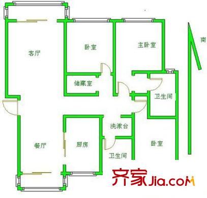 綠地老街 4室 戶型圖