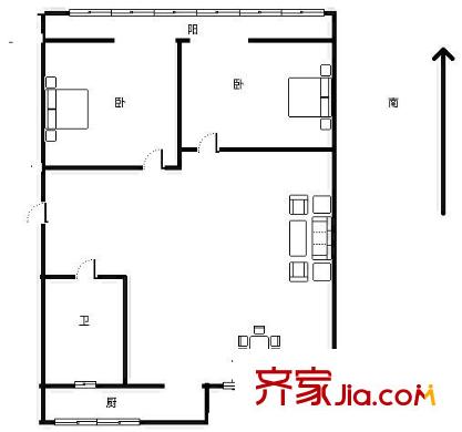 東方首府未來(lái)城 2室 戶型圖