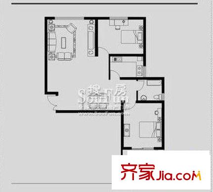 福澤門(mén)戶(hù)型圖G戶(hù)型 2室2廳1衛(wèi)1廚94.84平方米 