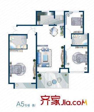 威尼斯水城三期 3室 戶型圖