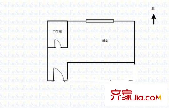 晶華城 1室 戶型圖