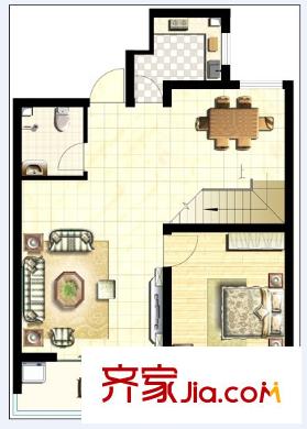 晶華城 1室戶型圖