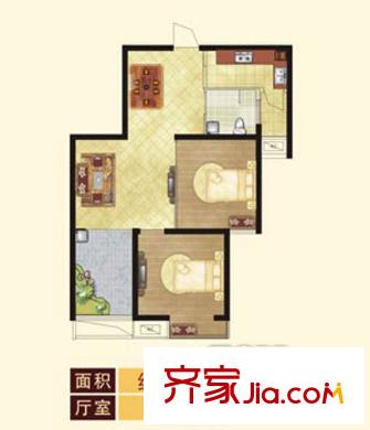 正商?hào)|方港灣戶型圖二期兩房戶型 2室2廳1衛(wèi)