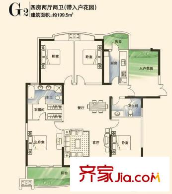 曼哈頓廣場 4室 戶型圖