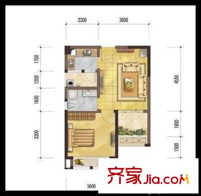 曼哈頓廣場 1室 戶型圖