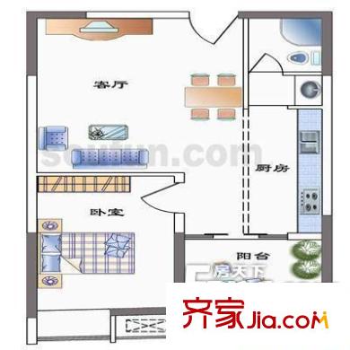 金城商苑 戶型圖 2室2廳1衛(wèi)