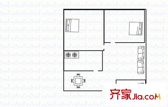 隆基家源戶型圖隆基家園 2室 戶型圖 2室2廳1衛(wèi)1廚