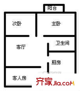 華陽路小區(qū)戶型圖3室 3室1廳1衛(wèi)1廚