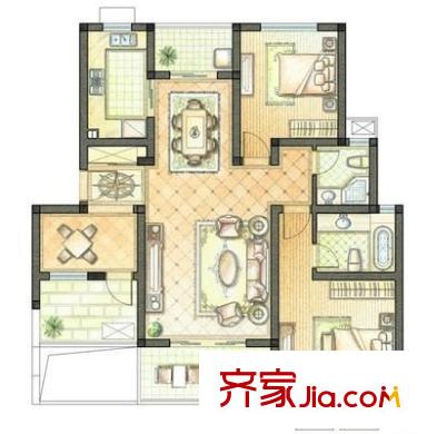 新港灣花園 6室 戶型圖