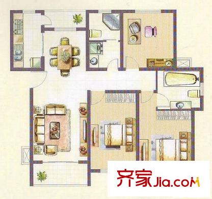 東城藍郡K戶型  3室2廳2衛(wèi)1廚