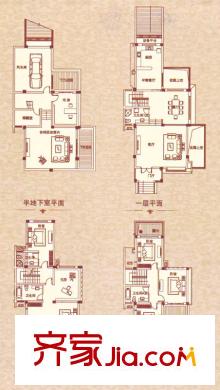 陽光水世界五期排屋組團E戶型 6室3廳4衛(wèi)1廚
