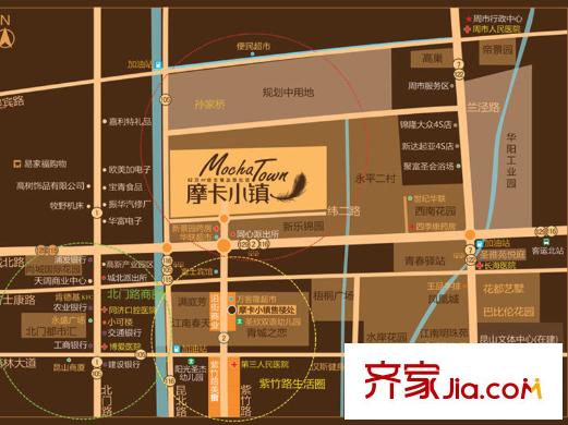 摩卡小鎮(zhèn)交通圖