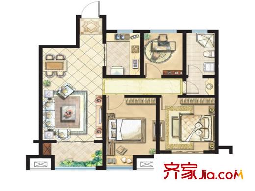 宇業(yè)?蘇尚家園二期I戶型 3室1廳1衛(wèi)1廚