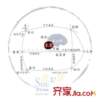 江南岸交通示意圖