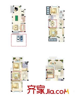 路勁上海院子A3戶型圖 4室2廳4衛(wèi)1廚