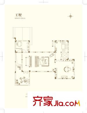 觀林一品王墅戶型圖 1室1廳1衛(wèi)