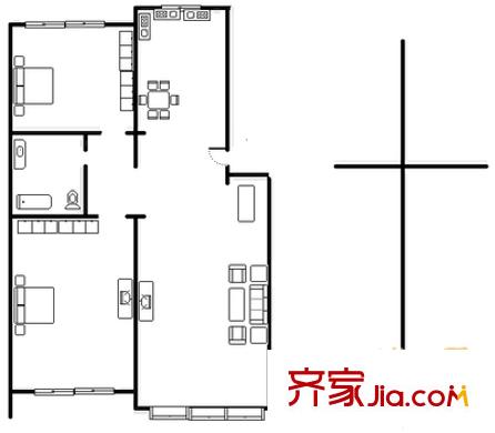 海泊人家 2室2廳 64平