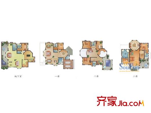 云湖御墅一期G戶型圖 5室6廳6衛(wèi)1廚
