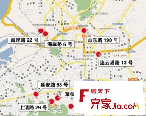 海岸馨園交通圖同時出讓的6宗地塊分布