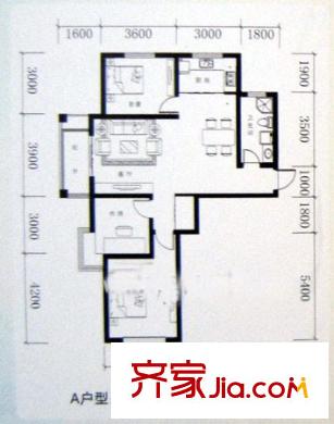 海岸風(fēng)情戶型圖A戶型 2室2廳2衛(wèi)1廚