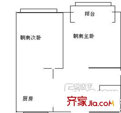 望江新村 戶型圖 2室1廳1衛(wèi)