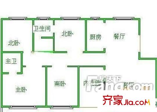 畫(huà)家公寓 戶(hù)型圖 4室2廳2衛(wèi)
