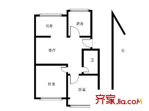 新嶺花園二期3室 戶型圖