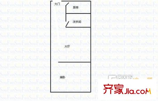 百通建安小區(qū)戶型圖1室戶型圖 1室1廳1衛(wèi)1廚